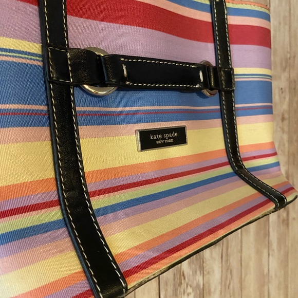 Kate Spade Vintage small bag, stripes purse, mini bag Y2K retro pink blue yellow - Picture 2 of 11